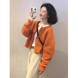 法式復古風長袖拉鍊針織外套秋冬2025女裝新款韓系高級感短款毛衣