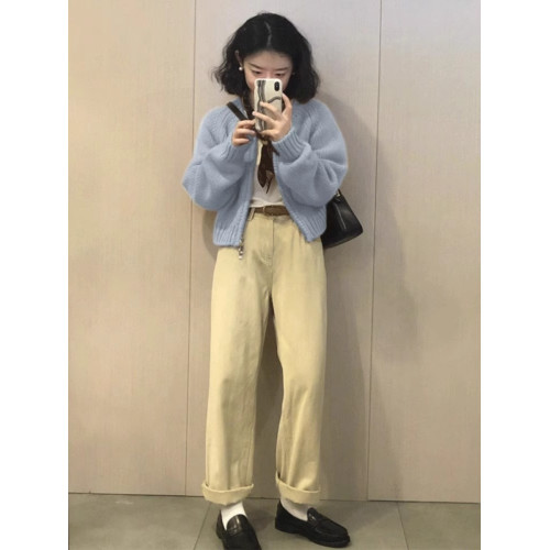 法式復古風長袖拉鍊針織外套秋冬2025女裝新款韓系高級感短款毛衣