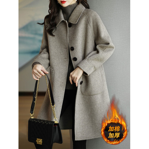 高級感韓系超好看毛呢外套女士款2025新款秋冬中長款媽媽加厚大衣 高級感韓系超好看毛呢外套女士款2025新款秋冬中長款媽媽加厚大衣