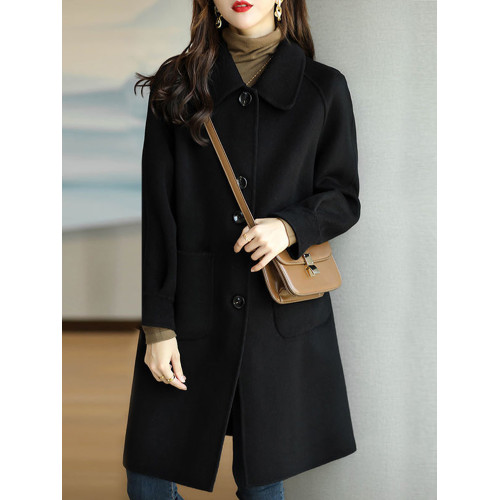 高級感韓系超好看毛呢外套女士款2025新款秋冬中長款媽媽加厚大衣 高級感韓系超好看毛呢外套女士款2025新款秋冬中長款媽媽加厚大衣