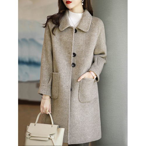 高級感韓系超好看毛呢外套女士款2025新款秋冬中長款媽媽加厚大衣 高級感韓系超好看毛呢外套女士款2025新款秋冬中長款媽媽加厚大衣
