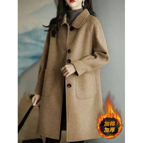 高級感韓系超好看毛呢外套女士款2025新款秋冬中長款媽媽加厚大衣 高級感韓系超好看毛呢外套女士款2025新款秋冬中長款媽媽加厚大衣