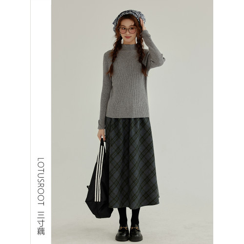 【三寸藕】冬季文藝慵懶風灰色針織毛衣外套氣質百搭軟糯加厚外搭