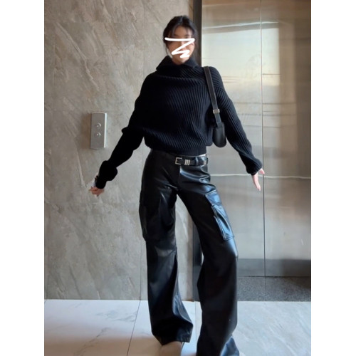 慵懶高級設計感超好看獨特漂亮黑色高領外穿毛衣女早秋季2025新款