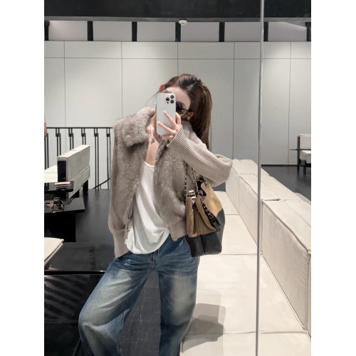 假兩件毛領拼接毛衣外套女款秋季慵懶風氣質修身收腰針織開衫上衣 假兩件毛領拼接毛衣外套女款秋季慵懶風氣質修身收腰針織開衫上衣