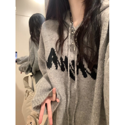 日系復古連帽毛衣女春秋冬oversize慵懶風學生套頭外穿針織衫上衣 日系復古連帽毛衣女春秋冬oversize慵懶風學生套頭外穿針織衫上衣