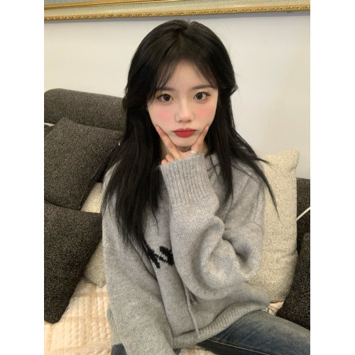 日系復古連帽毛衣女春秋冬oversize慵懶風學生套頭外穿針織衫上衣 日系復古連帽毛衣女春秋冬oversize慵懶風學生套頭外穿針織衫上衣