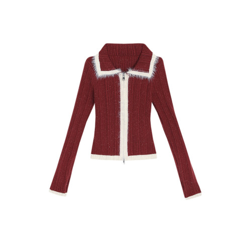 聖誕穿搭小個子紅色毛衣外套女2025秋冬季新款加厚針織上衣高級感 聖誕穿搭小個子紅色毛衣外套女2025秋冬季新款加厚針織上衣高級感