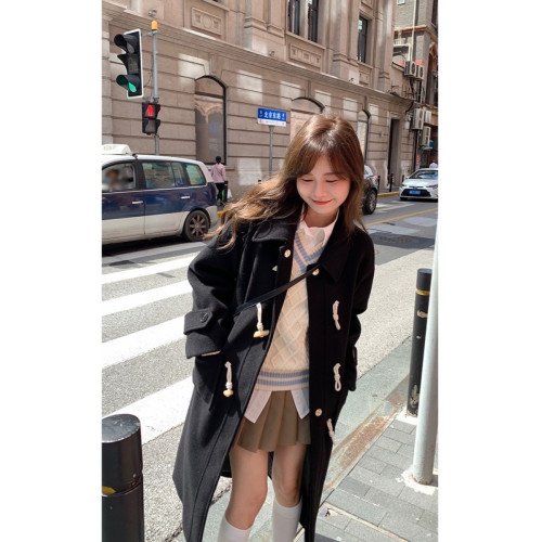 英倫學院風毛衣韓系溫柔小個子女V領2024秋冬新款針織上衣慵懶風