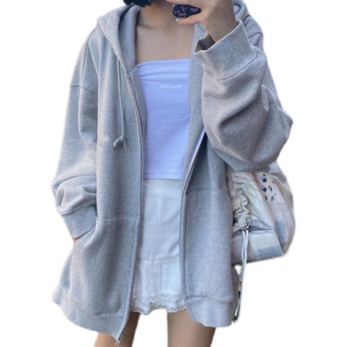 秋冬美式hiphop加絨加厚oversize衛衣開衫外套女2025新款春秋款 秋冬美式hiphop加絨加厚oversize衛衣開衫外套女2025新款春秋款