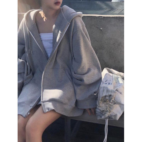 秋冬美式hiphop加絨加厚oversize衛衣開衫外套女2025新款春秋款 秋冬美式hiphop加絨加厚oversize衛衣開衫外套女2025新款春秋款