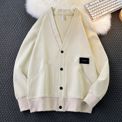 日系開衫毛衣男秋冬季潮流ins寬松針織衫青少年帥氣線衣外套