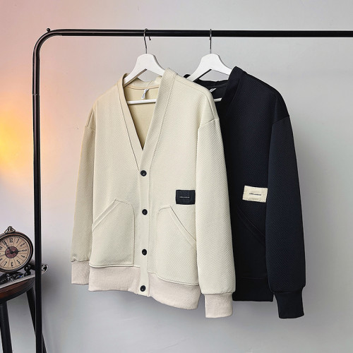 日系開衫毛衣男秋冬季潮流ins寬松針織衫青少年帥氣線衣外套