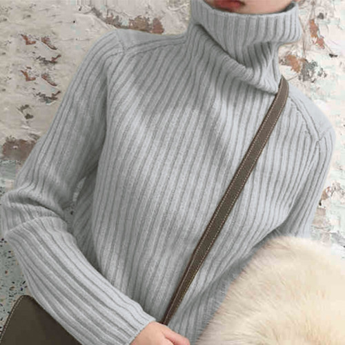 爆款冬加厚黑色高領毛衣女復古日系慵懶風內搭外穿洋氣羊絨打底衫
