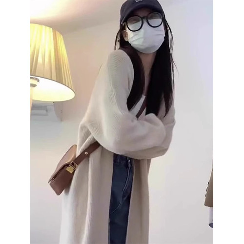 軟糯慵懶風毛衣外套女早秋2025新款爆款針織開衫中長款韓系高級感