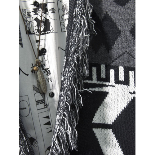 日系復古秋冬民族風針織衫風開衫韓版休閒V領網紅毛衣男外套