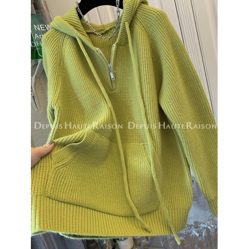 胖mm300斤大碼慵懶風連帽毛衣針織衫女秋冬寬松設計感半拉鍊上衣 胖mm300斤大碼慵懶風連帽毛衣針織衫女秋冬寬松設計感半拉鍊上衣