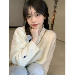 日系復古可愛軟糯麻花毛衣女秋冬慵懶風寬松套頭外穿加厚針織上衣