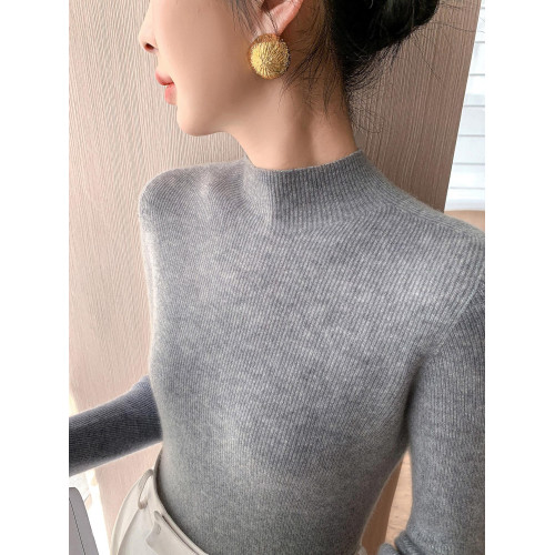 高級質感羊毛衫女半高領修身內搭打底衫秋冬新款加厚百搭針織毛衣 高級質感羊毛衫女半高領修身內搭打底衫秋冬新款加厚百搭針織毛衣