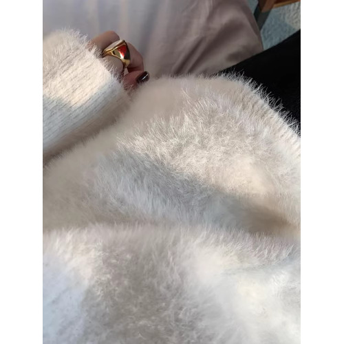 馬海毛白色毛衣女內搭秋冬季2025溫柔v領套頭寬松慵懶針織衫外穿 馬海毛白色毛衣女內搭秋冬季2025溫柔v領套頭寬松慵懶針織衫外穿