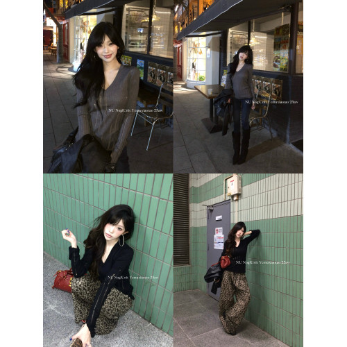 NogiUnit/ 鏤空軟毛衣(多色)上身紙片人!v領叉袖毛衣針織上衣 NogiUnit/ 鏤空軟毛衣(多色)上身紙片人!v領叉袖毛衣針織上衣