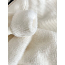 木耳邊內搭一體絨半高領毛衣女秋冬季新款保暖上衣加絨加厚針織衫