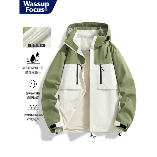 WASSUP FOCUS沖鋒衣男女2024新款春秋冬防風防水工裝三合一登山服 WASSUP FOCUS沖鋒衣男女2024新款春秋冬防風防水工裝三合一登山服