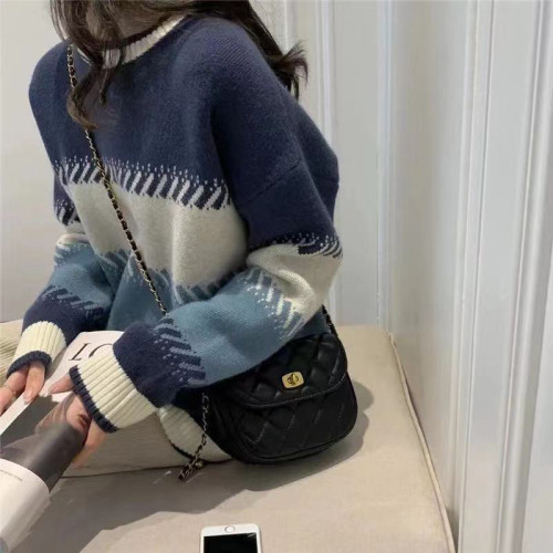 圓領套頭針織衫上衣2025秋冬季新款寬松慵懶風洋氣打底毛衣女加厚 圓領套頭針織衫上衣2025秋冬季新款寬松慵懶風洋氣打底毛衣女加厚