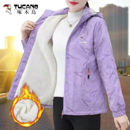 啄木鳥沖鋒衣外套女春秋2025新款媽媽裝休閒百搭加絨加厚夾克上衣 啄木鳥沖鋒衣外套女春秋2025新款媽媽裝休閒百搭加絨加厚夾克上衣