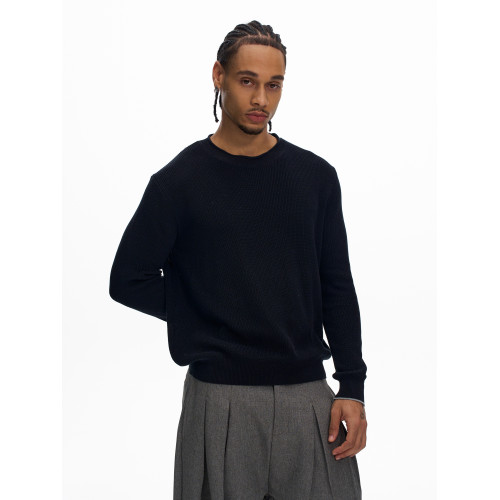 KISKO美式老錢風亞麻針織通勤休閒長袖男女極簡cleanfit內搭上衣