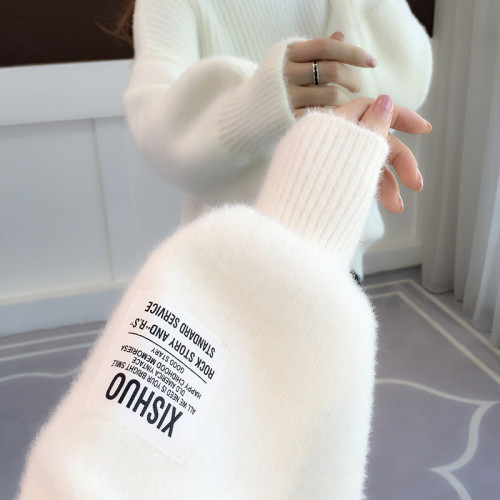 2025年新款女士毛衣寬松外穿慵懶風韓版女裝秋冬套頭百搭針織上衣