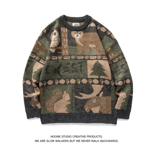 聖誕毛衣男寬松外穿慵懶風針織衫外套秋冬款潮牌百搭加厚套頭線衣