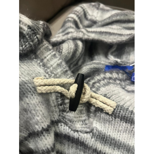 條紋連帽毛衣男女2025新款美式潮牌慵懶風小衆復古情侶針織衫上衣