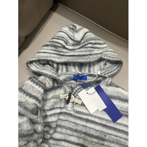 條紋連帽毛衣男女2025新款美式潮牌慵懶風小衆復古情侶針織衫上衣