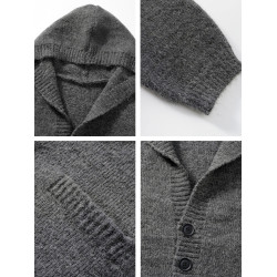 WASSUP ERIKA連帽毛衣男2025秋季復古設計感慵懶風百搭開衫針織衫