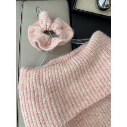 阿肉Ree【嬌柔陷阱】一字肩/斜肩松弛慵懶大毛衣寬松針織百搭上衣