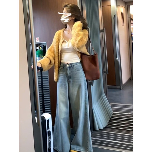 加厚慵懶風寬松黃色毛衣外套女秋冬2025新款爆款高級開衫針織上衣 加厚慵懶風寬松黃色毛衣外套女秋冬2025新款爆款高級開衫針織上衣