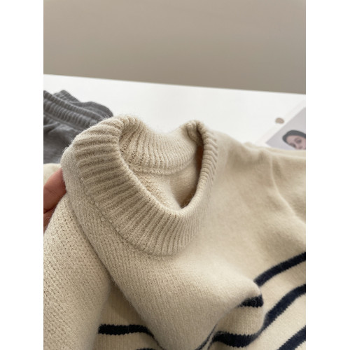 韓系簡約條紋毛衣女!秋冬慵懶風軟糯厚實外穿寬松圓領針織衫上衣 韓系簡約條紋毛衣女!秋冬慵懶風軟糯厚實外穿寬松圓領針織衫上衣