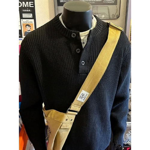 歐洲站針織亨利衫男半開釦寬松長袖衛衣坑條紋門襟領針織衫外套潮