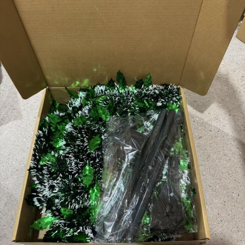 可伸縮聖誕樹綠葉1.5米折曡毛條茜草樹螺旋樹聖誕節裝飾擺件