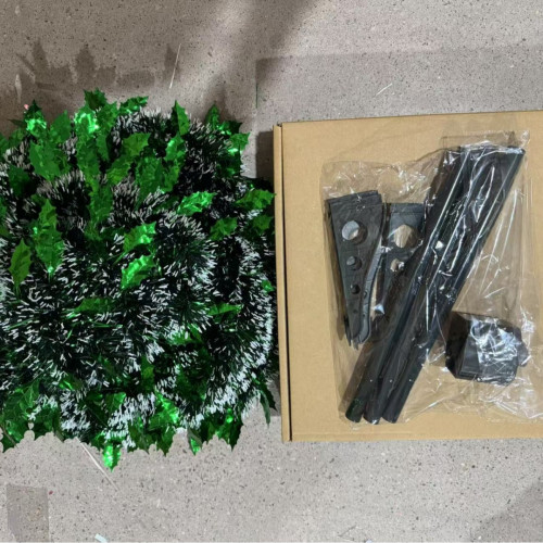 可伸縮聖誕樹綠葉1.5米折曡毛條茜草樹螺旋樹聖誕節裝飾擺件