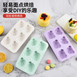 烘焙蛋糕模具6連立體小熊蛋糕蒸糕模具創意可愛兒童矽膠輔食模具