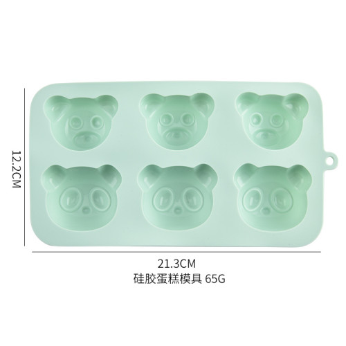 烘焙蛋糕模具6連立體小熊蛋糕蒸糕模具創意可愛兒童矽膠輔食模具