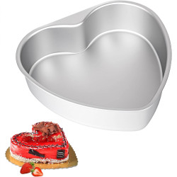 8英寸鋁製心形蛋糕模具，適用於婚禮派對家庭及其他場合的蛋糕