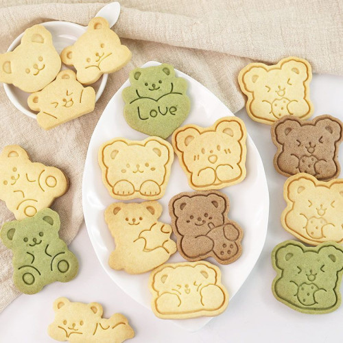 可愛小熊卡通餅乾模具3d立體按壓兒童親子diy曲奇家用烘焙工具 可愛小熊卡通餅乾模具3d立體按壓兒童親子diy曲奇家用烘焙工具