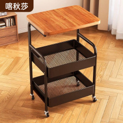 小推車置物架家用多層可移動收納架帶桌板置物架零食小推車