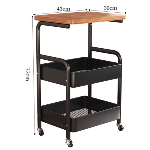 小推車置物架家用多層可移動收納架帶桌板置物架零食小推車 小推車置物架家用多層可移動收納架帶桌板置物架零食小推車