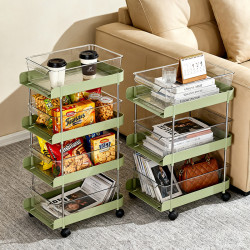 家用小推車置物架帶輪子客廳零食雜物收納架衛生間多層收納架子