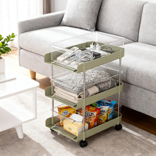 家用小推車置物架帶輪子客廳零食雜物收納架衛生間多層收納架子 家用小推車置物架帶輪子客廳零食雜物收納架衛生間多層收納架子