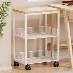 打印機置物架辦公桌收納架子桌邊放置櫃落地可移動帶輪書架小推車